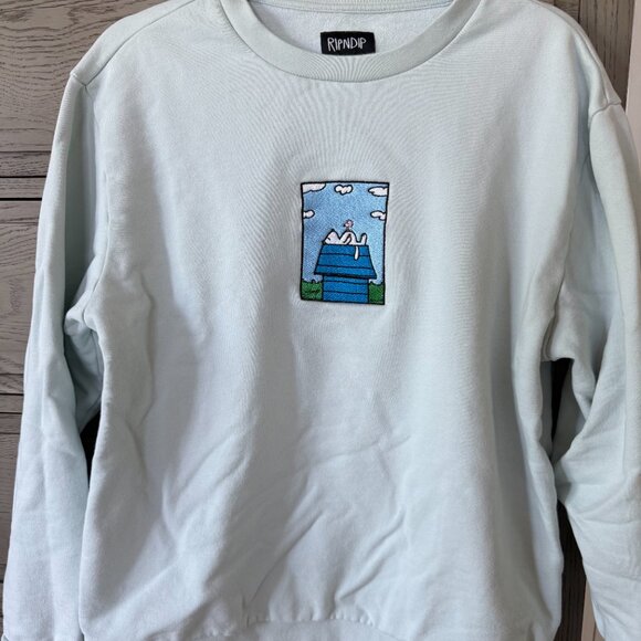 RIPNDIP Not Today Peanuts Embroidered Sweatshirt Size Large - Picture 1 of 5
